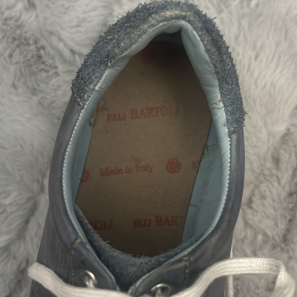 F.LLI Bartoli Italian Soft Blue Lace-up Oxford Tennis Shoe - Picture 4 of 7